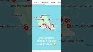 #Oahu #Hawaii Our Google map the past 11 days