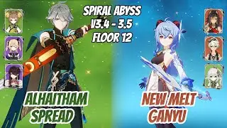 Alhaitham Spread & Burning Melt Ganyu w/ Dehya Abyss v3.4 - 3.5 Floor 12 (9 Stars) | Genshin Impact