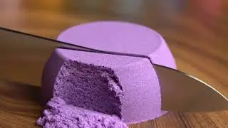 Satisfying Kinetic Sand Cutting ASMR | No Talking | Cinematic Slow Motion & Crisp Sounds