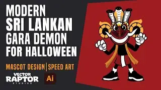 Modernized Gara Yaka &ndash; Sri Lankan Demon Mask Reimagined | Halloween Mascot Design