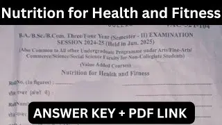 nutrition for health and fitness ba 1st year answer key || nutrition for health and fitness