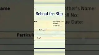 school fee receipt#schoollife #schooltime #fees #receipt #trending  #ms #word #design#shorts