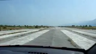 Željava Airbase - driving on the runway 14L