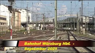 Bahnhof Würzburg Hbf - Sep. 2021  -  u.a. mit Flixtrain, Ekol-Zug, Metrans, ELL   AL # 066/009/021