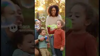 Kids and parents share pure joy blowing bubbles together. 🫧💛 #Family #Shorts