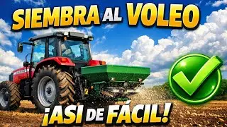 Siembra cebada al voleo FÁCIL: ¡Abonadora y rodillo en acción!