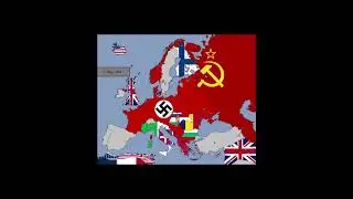 World War II in Europe with Flags