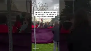 Today in Batavia, NY, protesters rallied outside ICE, demanding the release of 14 migrant workers
