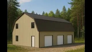 Luxury 30x50 Gambrel Roof Barndominium: Ultimate 3-Car Garage Home!