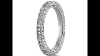 Mark Broumand - 1.35ct Round Brilliant Cut Diamond Three-Sided Pav&eacute; Eternity Band in Platinum