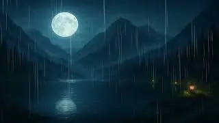Moonlit Rain Over Whispering Lake