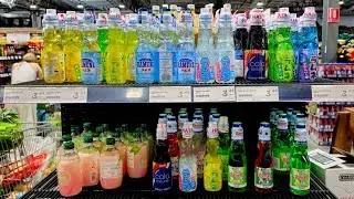 Japanese Marble Soda Drinks HATA & KIMURA & Thai Basil Seed Drinks. 4K.