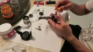 Partial disassembly of Shimano Rarenium 1000 fishing reel for Servicing and regreasing