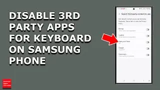 How to disable third party app that you have enabled for your keyboard on Samsung without deleting