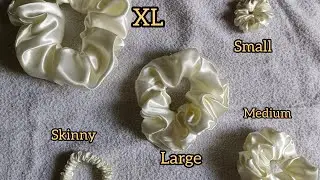 Different sizes of Scrunchies and their measurements | XL, Large, Medium, Small & Skinny scrunchies