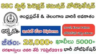 SSC staff Selection Commission job Notification 2019 || Syllabus Exam Pattern
