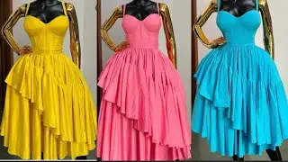 DIY : HOW TO DRAFT AND SEW A TRENDY CORSET GOWN WITH DOUBLE FLARE #corset  #how #tutorial