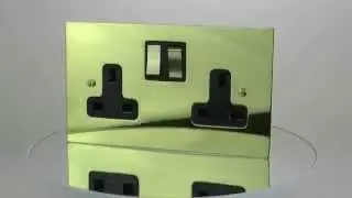 Executive Square Polished Brass Sockets and Switches