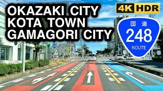 Okazaki City Drive towards Kota Town and Gamagori City at National Route 248 | JAPAN Road Trip | 4K