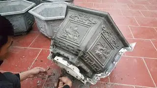 Techniques Molded Pots From Cement And Sand | DIY Hexagonal Pots Beautiful At Home