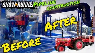 Pipeline Construction. Snowrunner Gameplay. Alaska Map USA Walkthrough. 