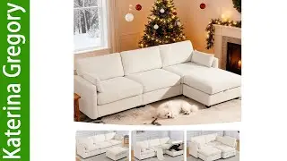 Vogue 109 Inch Modular Sectional Sofa L Shaped Couch with Storage Ottoman Review