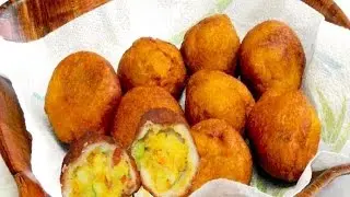 Bread Bonda or Vada Recipe Video - Stuffed bread balls Recipe by Bhavna