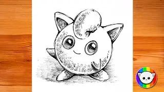 Как нарисовать покемона Джигглипаффа поэтапно для начинающих