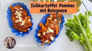 Süßkartoffel Pommes mit Bolognese 🍟 POMMES mal anders 😋Thermomix TM5/TM6 - Leckermix TV