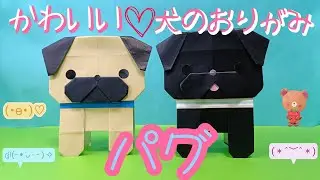 折り紙 / パグ / 犬のおりがみ⑫