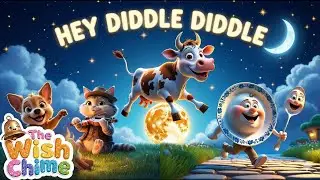 Hey Diddle Diddle Rhyme 🌙 Best Funny Bedtime Song for Kids | The Wish Chime
