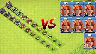 Every level Valkyrie vs every level cannon base formation clashtoday clashofclans