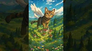 Dragon Li Cat with Angel Wings Soars Over Village | 華麗動漫龍貓配天使翅膀翱翔村莊上空 #dragonlicat #cutepets