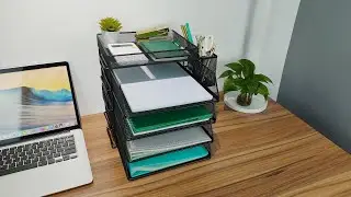 EXERZ Paper Sorter/Tray/Desk Organiser/File Holder 2pcs - Office, School (Black)