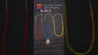 3 Crystal Chains & Pendent&hearts;️#meeshojewel#trendycart#crystalchains#pendent#latestchain#combojewellery