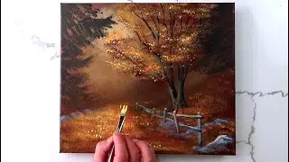 Autumn Glow: Paint a Magical Tree Path in Simple Steps | Acrylic Techniques for Beginners