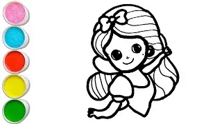 Cute Ariel Drawing, Painting and Coloring For Kids and Toddlers_ Step by Step Drawing