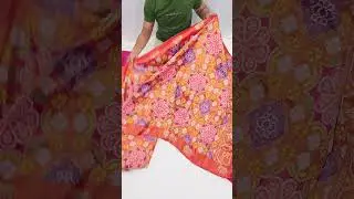 🤩DESGINER PATOLA DESGIN GOLD DOUBLE TISSUE ALL OVER JAAL ZARIKOTA SAREE❤️