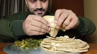 HARI SABJI, ROTI & BANANA MUKBANG |#hungryankit #mukbang #desifood #indianfood #asmr 