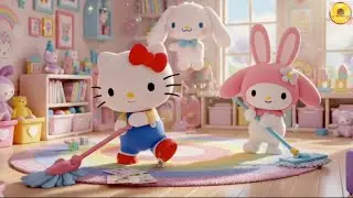 Happy Song for Kids and Baby | Cleaning Day With Hello Kitty & Friends | Fun Sanrio 3D Music Video