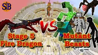 Stage 5 Fire Dragon (Ice and Fire) VS Mutant Monsters | Minecraft Mob Battle
