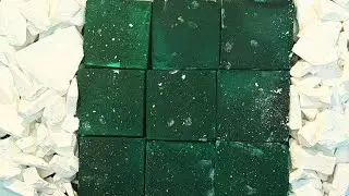 Gym Chalk Crushing ASMR Green Deep Dyed Soft Block Crush Oddly Satisfying ASMR 