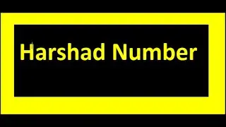 Harshad Number Program..