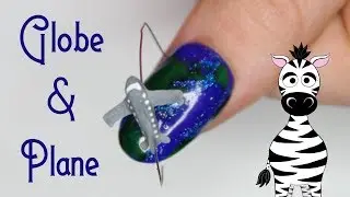 4D Airplane Flying Over Earth Acrylic Nail Art Tutorial | Madam Glam
