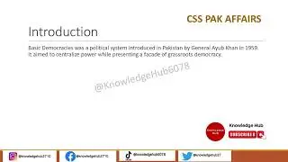PAKISTAN AFFAIRS | BASIC DEMOCRACIES IN PAKISTAN | LECTURE 41 | CSS | PMS | Bird's eye view