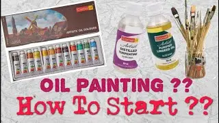 Oil Painting Tutorial for beginners| How to use | camlin Artist oil paints