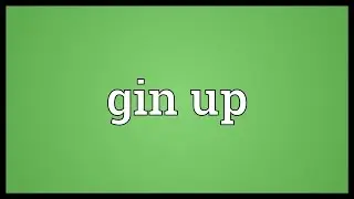 Gin up Meaning
