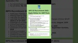 IBPS SO Recruitment 2025 - Apply Online for 1007Posts