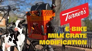 Vintage Turner&rsquo;s Orange Milk Crate Mod on Lectric eBike &ndash; Groceries, Camping, Farmers Market & More!