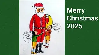  Merry Christmas drawing easy | 🎄 Xmas Drawing |  Santa Claus drawing 🥳
